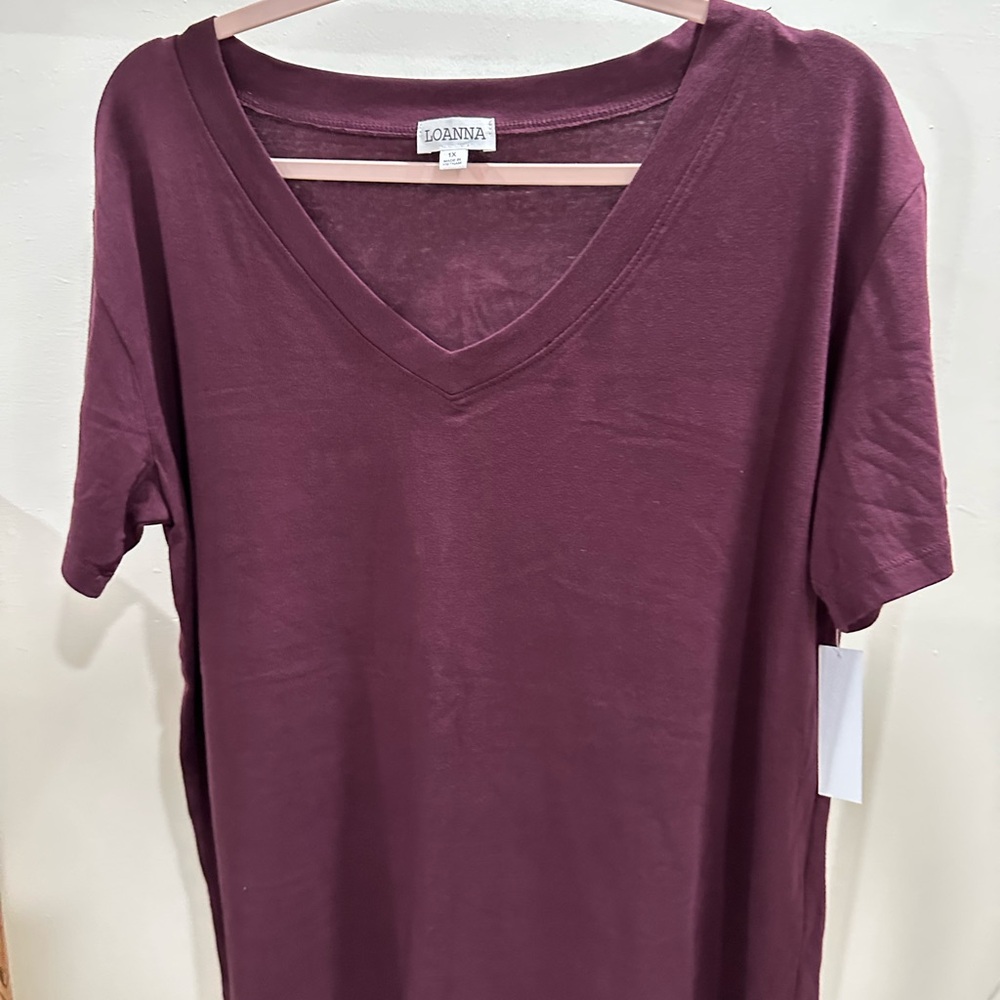 Anna Red Relaxed Short Sleeve Tee